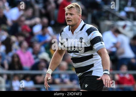 David Ribbans of Barbarians während des Killik Cup Spiels Barbarians vs Fiji im Twickenham Stadium, Twickenham, Vereinigtes Königreich. Juni 2024. (Foto: Craig Thomas/News Images) in Twickenham, Großbritannien am 22.6.2024. (Foto: Craig Thomas/News Images/SIPA USA) Credit: SIPA USA/Alamy Live News Stockfoto