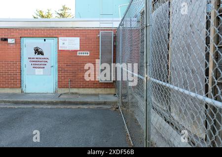 Das WSU Bear Center auf dem Campus der Washington State University in Pullman, Washington; ein Bildungs-, Forschungs- und Naturschutzzentrum. Stockfoto