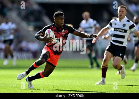 Twickenham, Vereinigtes Königreich. Juni 2024. Killick Cup, Barbaren V Fidschi. Twickenham Stadium. Twickenham . Taniela Rakuro (Fidschi) während des Killick Cup Spiels zwischen Barbaren und Fidschi. Quelle: Sport In Pictures/Alamy Live News Stockfoto