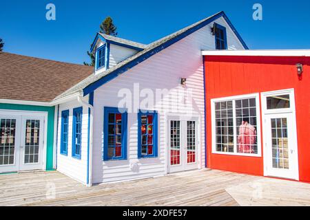 Unternehmen in der Anlegestelle Magnetic Hill in Moncton, New Brunswick, Kanada Stockfoto