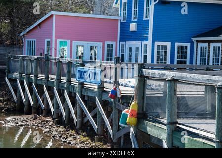 Unternehmen in der Anlegestelle Magnetic Hill in Moncton, New Brunswick, Kanada Stockfoto