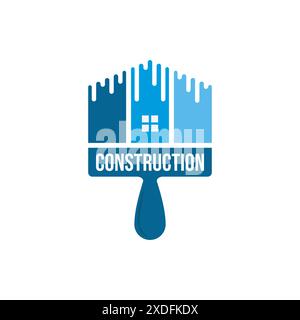 Haus Malerei Logo Design Vektor Vorlage Vektor. Pinsel Bunte Logo Vorlage Vektor Symbol Element Stock Vektor