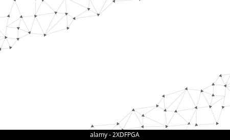 Geometrischer Hintergrund des Plexusnetzes. Dreiecke, die durch Linien verbunden sind. Abstrakter Technologiehintergrund. Minimalistischer Mesh-Hintergrund. Vektor Stock Vektor