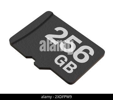 Speicherkarte mit 256 GB Speicherkapazität, microSD-Flash-Speicher Stockfoto