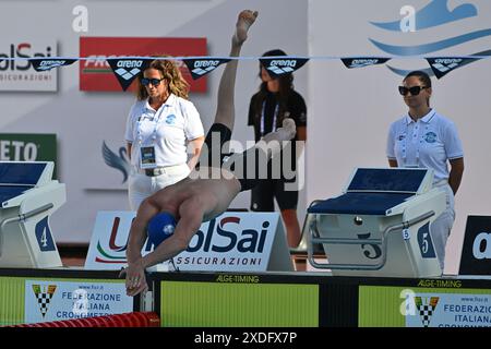 Foro Italico, Rom, Italien. Juni 2024. SetteColli Olympic Qualifying Schwimmen, Tag 2; Ciulli Simone 100m Freestyle Credit: Action Plus Sports/Alamy Live News Stockfoto