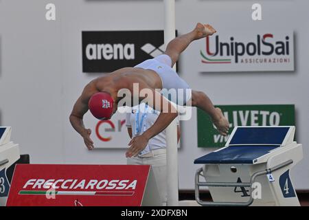Foro Italico, Rom, Italien. Juni 2024. SetteColli Olympic Qualifying Schwimmen, Tag 2; Richards Matthew 100 m Freestyle Credit: Action Plus Sports/Alamy Live News Stockfoto