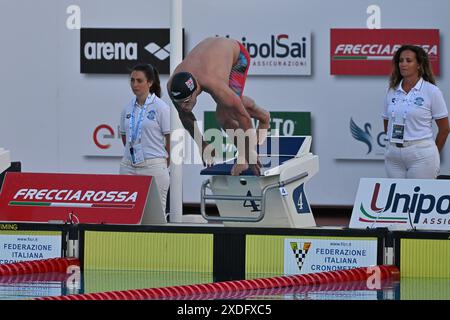 Foro Italico, Rom, Italien. Juni 2024. SetteColli Olympic Qualifying Schwimmen, Tag 2; Scoot Duncan 100 m Freestyle Credit: Action Plus Sports/Alamy Live News Stockfoto