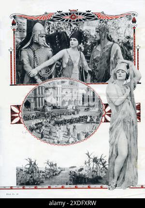 Eine Seite aus dem britischen Pressbook für The Lost Silent Film THE QUEEN OF SHEBA 1921 mit BETTY BLYTHE in der Hauptrolle Regisseur J. GORDON EDWARDS Story VIRGINIA TRACY Betty BLYTHE Kostüme entworfen von MARGARET WHISTLER Produzent WILLIAM Fox Film Corporation Stockfoto