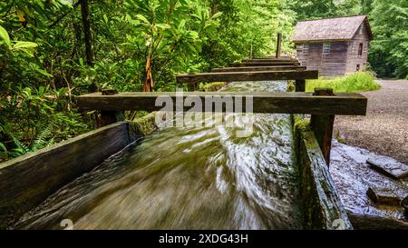 Historische Mingus Mill im Great Smoky Mountains National Park Stockfoto