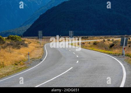 New Zealand State Highway 73 (Great Alpine Highway) Stockfoto