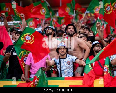 Fans von Portugal, GER, Portugal (POR) gegen Tschechische Republik (CZE), Fussball Europameisterschaft, UEFA EURO 2024, Gruppe F, 1. Spieltag, 18.06.2024 Foto: Eibner-Pressefoto/Michael Memmler Stockfoto