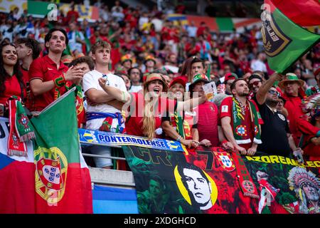 Fans von Portugal, GER, Portugal (POR) gegen Tschechische Republik (CZE), Fussball Europameisterschaft, UEFA EURO 2024, Gruppe F, 1. Spieltag, 18.06.2024 Foto: Eibner-Pressefoto/Michael Memmler Stockfoto