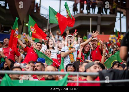 Fans von Portugal, GER, Portugal (POR) gegen Tschechische Republik (CZE), Fussball Europameisterschaft, UEFA EURO 2024, Gruppe F, 1. Spieltag, 18.06.2024 Foto: Eibner-Pressefoto/Michael Memmler Stockfoto