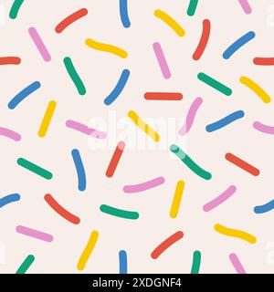 Fun colorful line seamless pattern set Stock Vektor