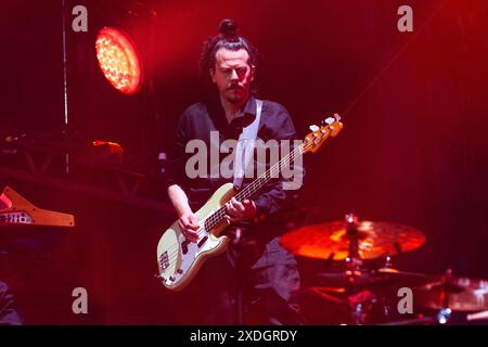 Mailand, Italien. Juni 2024. Ermanno Carla von Negramaro tritt am 22. Juni 2024 live im Giuseppe Meazza Stadion in Mailand auf (Foto: Mairo Cinquetti/NurPhoto) Credit: NurPhoto SRL/Alamy Live News Stockfoto