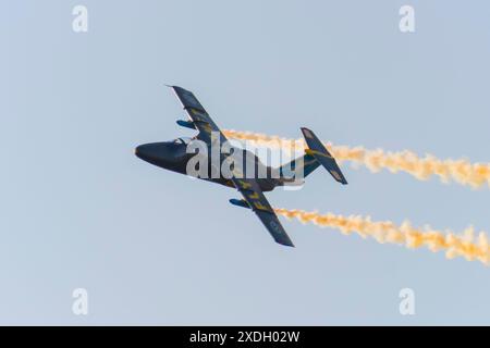 Saab SK-60 auf der Antidotum Air Show 2024 in Leszno, Polen Stockfoto