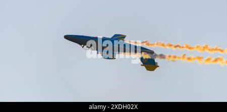 Saab SK-60 auf der Antidotum Air Show 2024 in Leszno, Polen Stockfoto