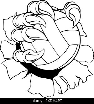 Claw Softball Baseball Ball Dragon Monster Hand Stock Vektor