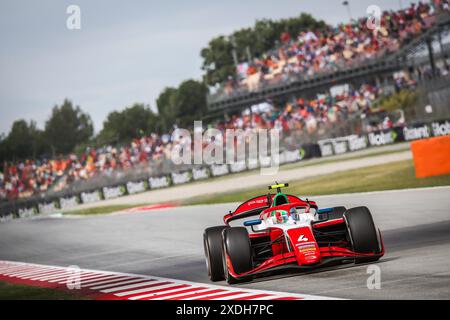 04 ANTONELLI Andrea Kimi (ita), Prema Racing, Dallara F2 2024, Action während der 6. Runde der FIA Formel 2 Meisterschaft 2024 vom 21. Bis 23. Juni 2024 auf dem Circuit de Barcelona-Catalunya, in Montmeló, Spanien - Foto Eric Alonso / DPPI Stockfoto