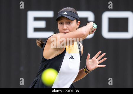 Berlin, Deutschland. Juni 2024. Tennis: WTA Tour, Singles, Frauen, Halbfinale. Pegula (USA) - Gauff (USA) Jessica Pegula in Aktion Credit: Hannes P. Albert/dpa/Alamy Live News Stockfoto