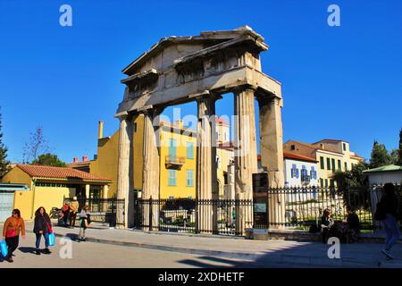 Ruinen der römischen Agora in der Nähe von Plaka, Athen, Griechenland, 4. Februar 2020. Stockfoto