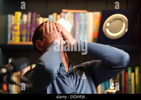 Aktenfoto vom 06/24 von Andy Murray. Andy Murray wird nach einer Operation an einer Wirbelsäulenzyste nicht in Wimbledon spielen, wie die ATP Tour angekündigt hat. Ausgabedatum: Sonntag, 23. Juni 2024. Stockfoto