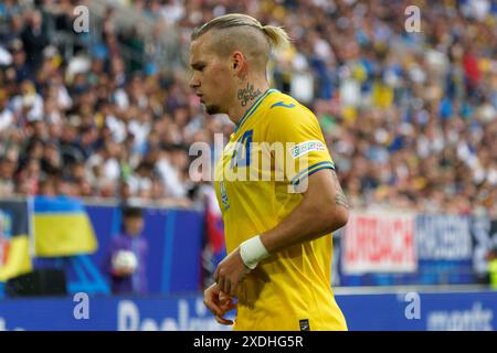 Mykhailo Mudryk (Ukraine) während der UEFA Euro 2024 - Slowakei gegen Ukraine, UEFA-Fußball-Europameisterschaft in Düsseldorf, Deutschland, 21. Juni 2024 Stockfoto