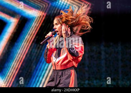 Melanie C aka Sporty Spice von den Spice Girls tritt am 22. Juni 2024 live auf Stockfoto