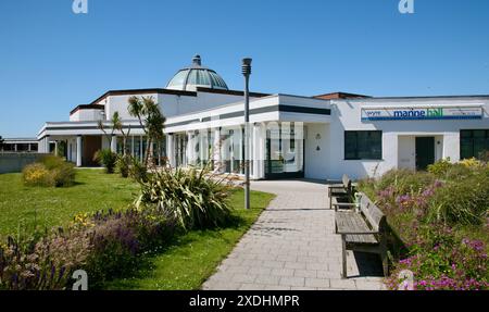 Eine Nahaufnahme der Marine Hall in Fleetwood, Lancashire Großbritannien Stockfoto