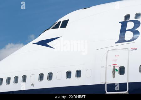 Boeing 747 Jumbo Jet in British Airways Farben Stockfoto