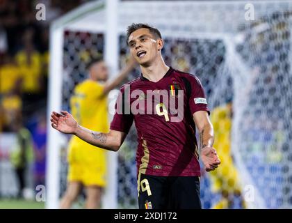 Köln, Deutschland. Juni 2024. Köln, RheinEnergieStadion, 22.06.2024: Lenadro Trossard von belgien enttäuscht während des Spiels UEFA-Europameisterschaft 2024 Belgien gegen Rumänien. Quelle: Mika Volkmann/Alamy Live News Stockfoto