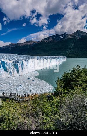 Perito Moreno Gletscher, Los Glaciares Nationalpark, Lago Argentino Departement, Provinz Santa Cruz, Patagonien, Republik Argentinien Stockfoto