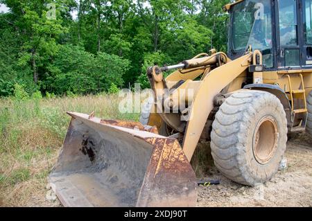 Vordere Hälfte eines Frontladers Stockfoto