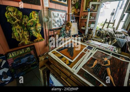 Malstudio, caminito, Barrio de La Boca, Buenos Aires, republica Argentina, cono sur, Südamerika Stockfoto