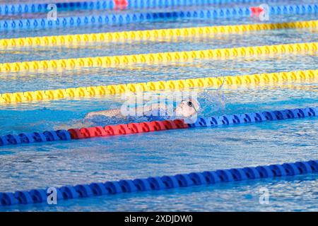 Rom, Italien. Juni 2024. Giulia Pascareanu aus Italien in Aktion während der 400 m Medley-Einzelphase der Frauen am 2. Tag des Finales der Internationalen Schwimmen - 60. „Settecolli“ Trophy 2024. (Foto: Elena Vizzoca/SOPA Images/SIPA USA) Credit: SIPA USA/Alamy Live News Stockfoto