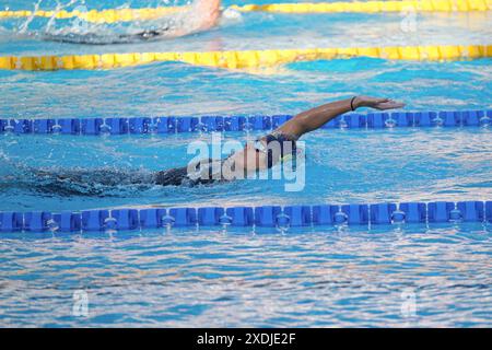 Rom, Italien. Juni 2024. Claudia Di Passio aus Italien in Aktion beim 400 m Medley-Finale Der Frauen am 2. Tag des Finales für die 60. „Settecolli“ Trophy 2024. (Foto: Elena Vizzoca/SOPA Images/SIPA USA) Credit: SIPA USA/Alamy Live News Stockfoto