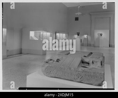 Brooklyn Museum, Brooklyn, New York. Ägyptisches Zimmer VI. Gottscho-Schleisner-Sammlung Stockfoto