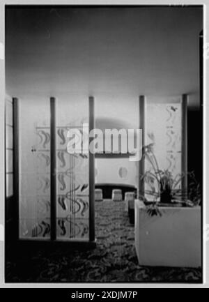 Beach Theatre, Lincoln Rd., Miami Beach, Florida. Obere Lounge, Powderraum. Gottscho-Schleisner Kollektion Stockfoto