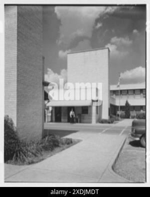 Esso-Gebäude, Baton Rouge, Louisiana. Anschnittdetails. Gottscho-Schleisner Kollektion Stockfoto