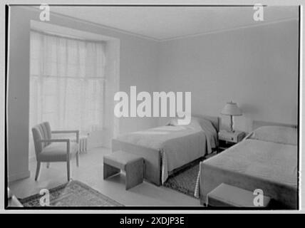 Emily Abbey Hall, Mount Holyoke College, South Hadley, Massachusetts. Gästezimmer. Gottscho-Schleisner Kollektion Stockfoto