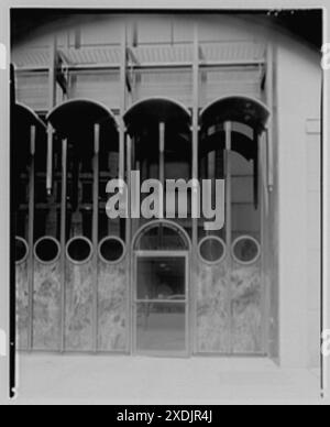 Druckers Industrial Welfare Building, W. 14th St. Eingangsdetails. Gottscho-Schleisner Kollektion Stockfoto