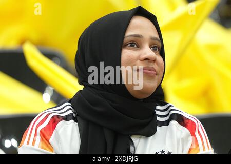 Frankfurt, Deutschland. Juni 2024. Deutsche Fans beim Fußball-Europameisterspiel 2024 zwischen der Schweiz und Deutschland in der Frankfurt Arena, Frankfurt, Deutschland - Sonntag, 23. Juni 2024. Sport - Fußball . (Foto: Spada/LaPresse) Credit: LaPresse/Alamy Live News Stockfoto