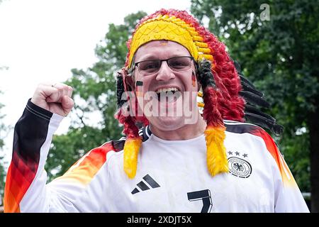 Frankfurt, Deutschland. Juni 2024. Frankfurt, Deutschland, 23. Juni 2024: Fan of Germany beim Spiel der UEFA EURO 2024 Germany Group A zwischen der Schweiz und Deutschland in der Frankfurt Arena in Frankfurt, Deutschland. (Daniela Porcelli/SPP) Credit: SPP Sport Press Photo. /Alamy Live News Stockfoto