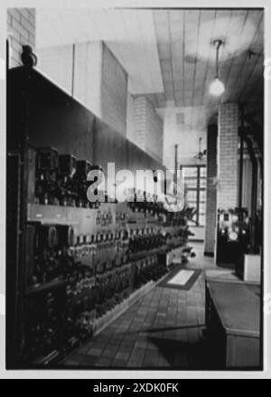 Schaefer Brewing Co., Kent Ave., Brooklyn, New York. Kesselhaus-Paneelplatte. Gottscho-Schleisner Kollektion Stockfoto