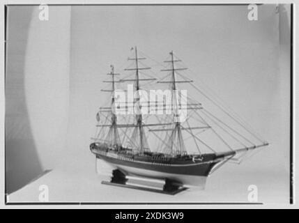 Seamen's Bank für Sparschiffsmodelle. Clipper Wm. H. Macy, Profil. Gottscho-Schleisner Kollektion Stockfoto