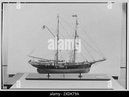 Seamen's Bank for Saving Ship Models, 74 Wall St., New York City. Brig Viola, Profil. Gottscho-Schleisner Kollektion Stockfoto