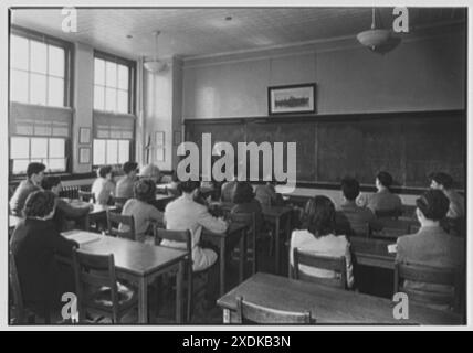 Woodmere Academy, Woodmere, Long Island. Mathematik. Gottscho-Schleisner Kollektion Stockfoto