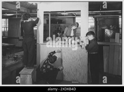 Woodmere Academy, Woodmere, Long Island. Manuelle Schulung. Gottscho-Schleisner Kollektion Stockfoto