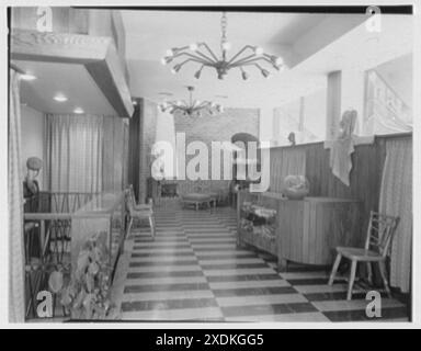 Leather & Tweed, Geschäftssitz 575 Madison Ave., New York City. Allgemeine Ansicht. Gottscho-Schleisner Kollektion Stockfoto
