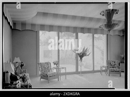 Sidney Vere-Smith, Residenz 1440 S. Ocean Blvd., Palm Beach, Florida. Loggia, zur Terrasse. Gottscho-Schleisner Kollektion Stockfoto